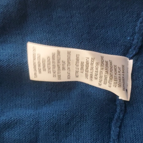 Ricki's Drapped Open Front Blue Cardigan Roll up Sleeves Size Medium - Picture 8 of 9